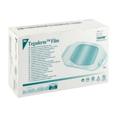 3M 1624W Tegaderm Transparent Film Dressing 6x7cm, Box of 100