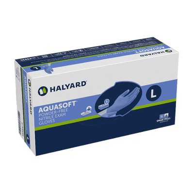 AQUASOFT Blue Nitrile Exam Glove Halyard